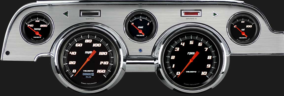 Classic Instruments Velocity Black 1967-68 Mustang | Classic Instruments
