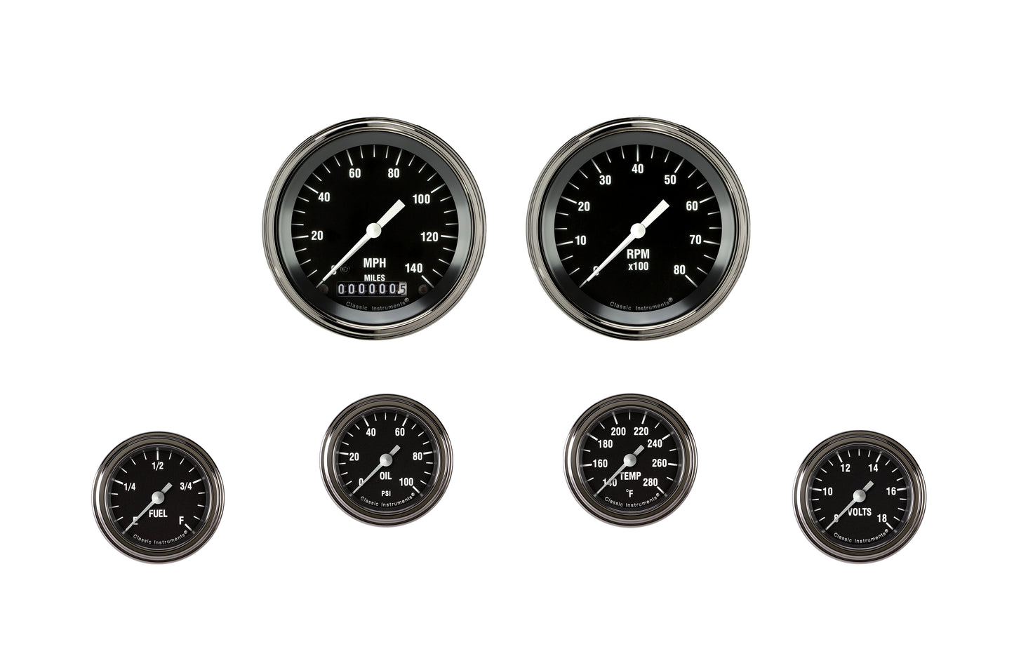 Classic Instruments Hot Rod Six Gauge Set 101 | Classic Instruments