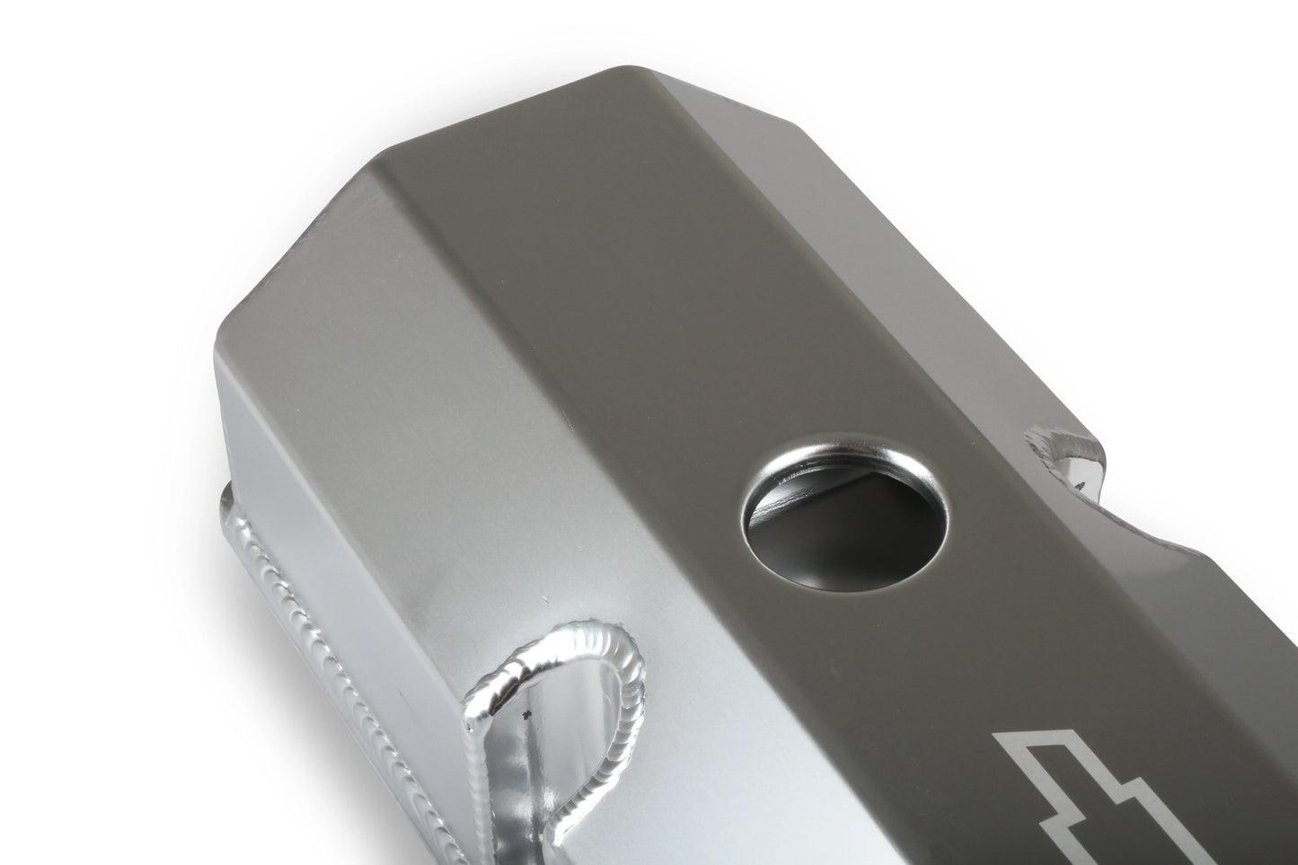 HOLLEY GM LICENSED VALVE COVER - TRACK SERIES - SBC - FABRICATED ALUMINUM - PERIMETER BOLT