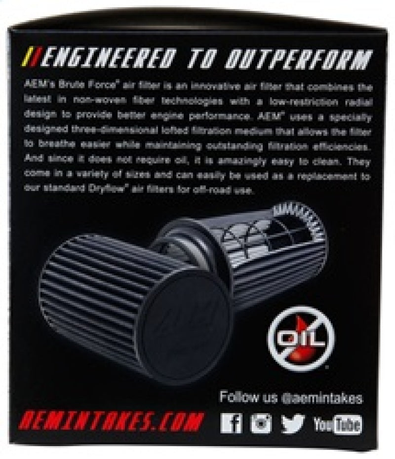 
                      
                        AEM 3 in x 5 in Dryflow Air Filter
                      
                    