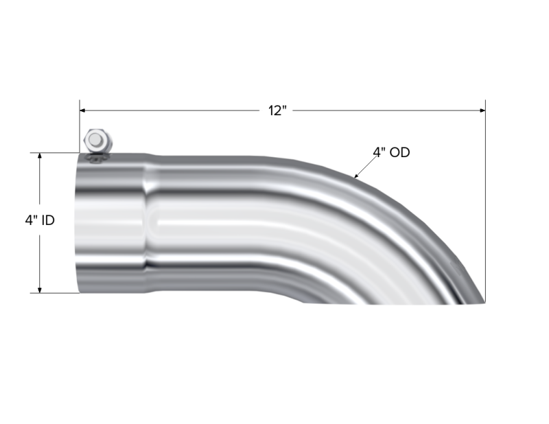 
                      
                        MBRP Universal Tip 4 O.D. Turn Down 4 inlet 12 length
                      
                    