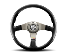 Momo Tuner Steering Wheel 350 mm - Black Leather/Red Stitch/Black Spokes