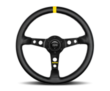 Momo MOD07 Steering Wheel 350 mm -  Black Leather/Black Spokes/1 Stripe