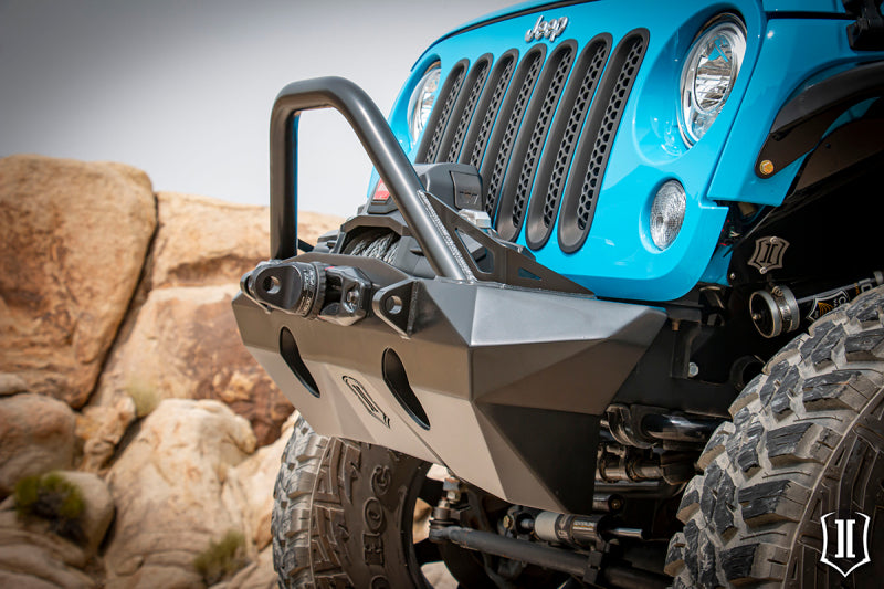 
                      
                        ICON 07-18 Jeep Wrangler JK Pro Series Front Bumper Rec Winch Mount w/Bar/Tabs
                      
                    