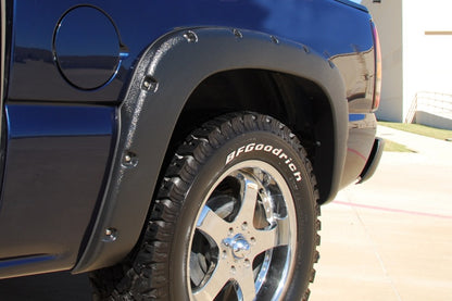 Lund 19-22 GM Silverado/Sierra RX-Flat Textured Elite Series Fender Flares w/Black Bolts - Black 4pc