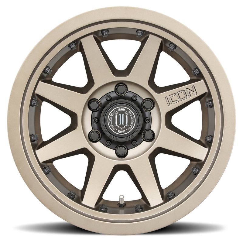 
                      
                        ICON Rebound Pro 17x8.5 6x135 6mm Offset 5in BS 87.1mm Bore Bronze Wheel
                      
                    