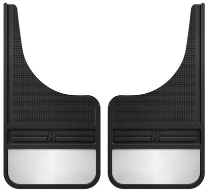 Husky Liners Universal 12in Wide Black Rubber Front Mud Flaps w/ Weight