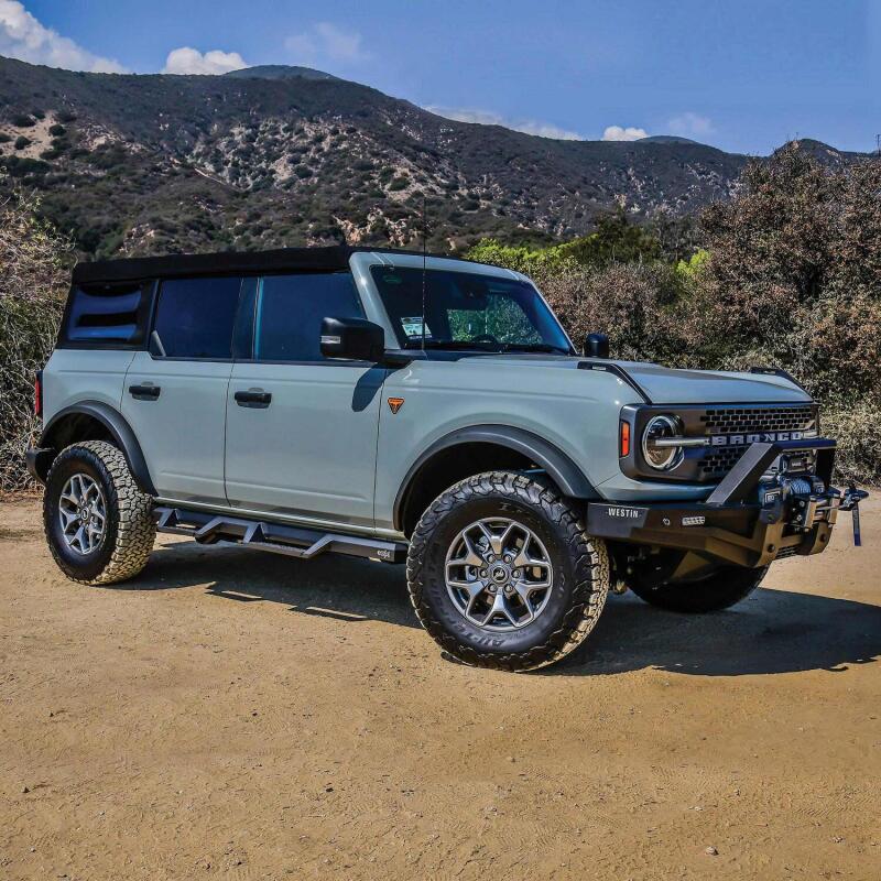 
                      
                        Westin/HDX 2021+ Ford Bronco Drop Nerf Step Bars - Textured Black
                      
                    