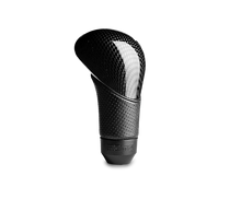 Momo Shadow Shift Knob - Black Airleather, Carbon Effect Insert