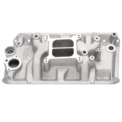 Edelbrock Performer AMC-70 Manifold installed on a classic 360 CID AMC V8 engine bay
