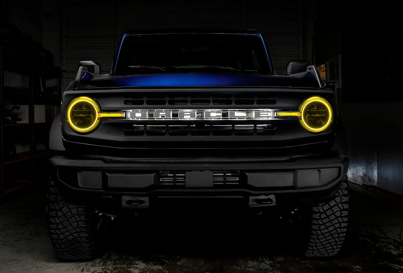 Oracle 21-22 Ford Bronco Headlight Halo Kit w/DRL Bar - Base Headlights -w/RF Cntrl