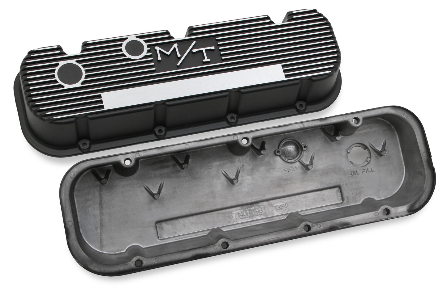 HOLLEY M/T VALVE COVERS - VINTAGE STYLE - FINNED - BBC