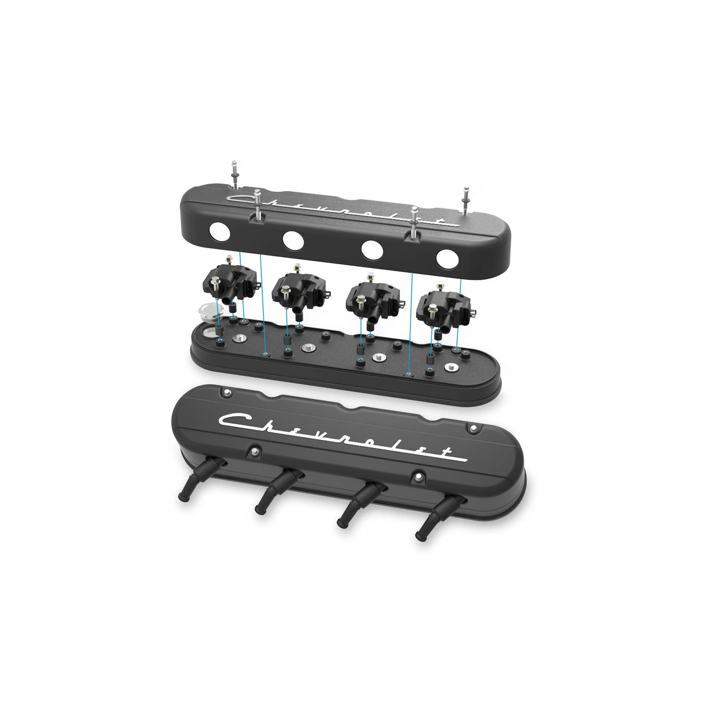 HOLLEY 2-PIECE "CHEVROLET" SCRIPT VALVE COVER - GEN III/IV LS