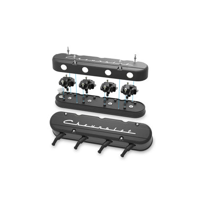 HOLLEY 2-PIECE "CHEVROLET" SCRIPT VALVE COVER - GEN III/IV LS