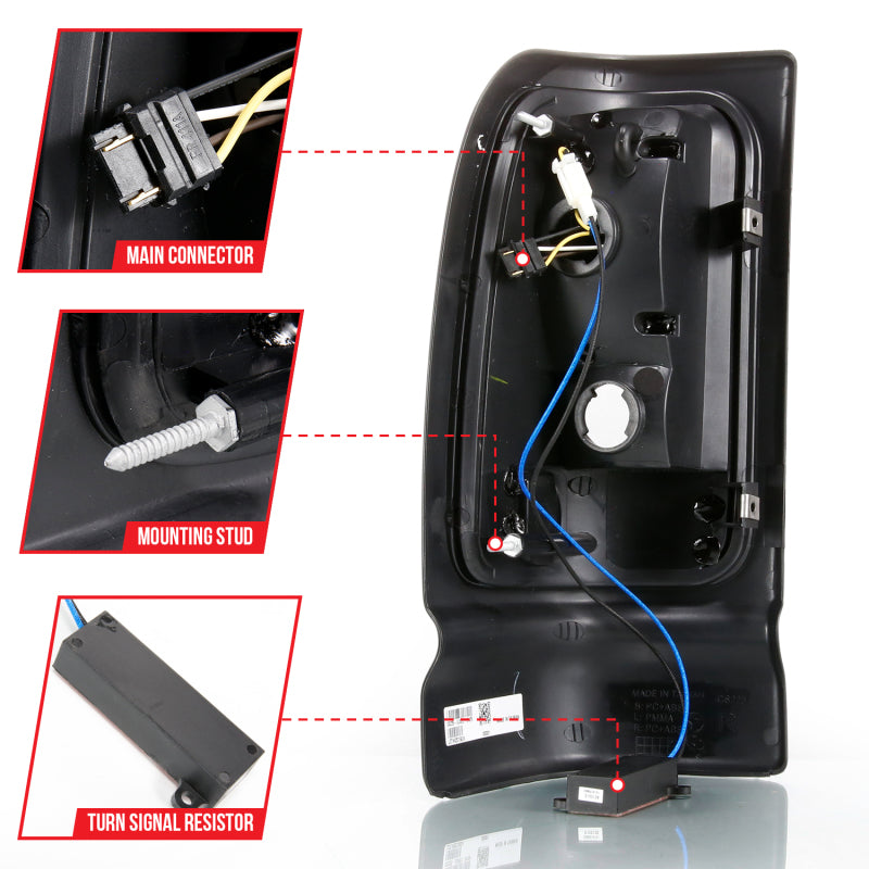 
                      
                        ANZO 1994-2001 Dodge Ram 1500 LED Taillights Plank Style Black w/Clear Lens
                      
                    