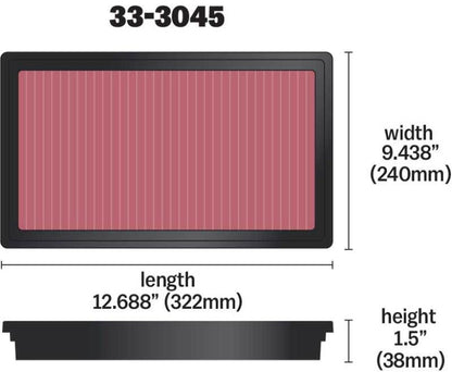 K&N 2016 TOYOTA HILUX REVO 2.8L L4 DSL Drop In Air Filter