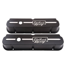 Edelbrock Valve Cover Racing Series Ford 289-302-351W CI V8 Tall Black installed on a high-performance Ford small-block engine bay.