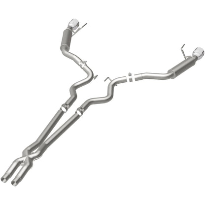 MagnaFlow Cat Back, SS, 2.5in, Competition, Dual Split Polished 4.5in Tips 2015 Ford Mustang V6 3.7L