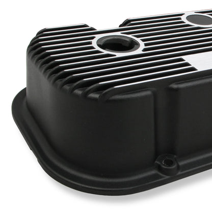 HOLLEY M/T VALVE COVERS - VINTAGE STYLE - FINNED - BBC