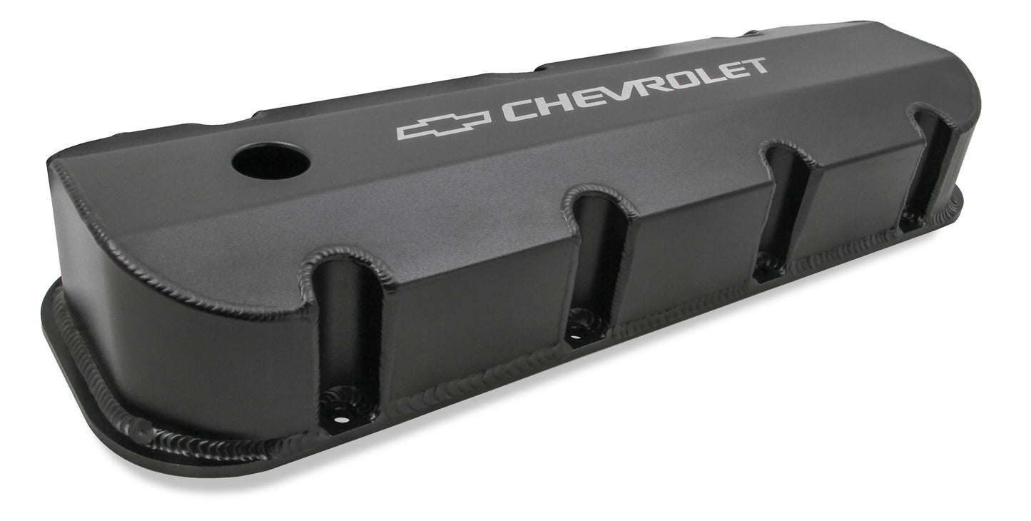 HOLLEY GM LICENSED VALVE COVER - TRACK SERIES - BBC - FABRICATED ALUMINUM