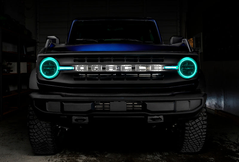 Oracle 21-22 Ford Bronco Headlight Halo Kit w/DRL Bar - Base Headlights -w/RF Cntrl