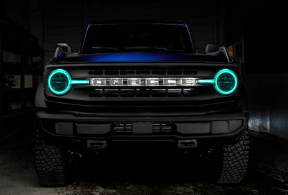 Oracle 21-22 Ford Bronco Headlight Halo Kit w/DRL Bar - Base Headlights -w/RF Cntrl
