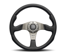 Momo Race Steering Wheel 350 mm - Black Leather/Anth Spokes
