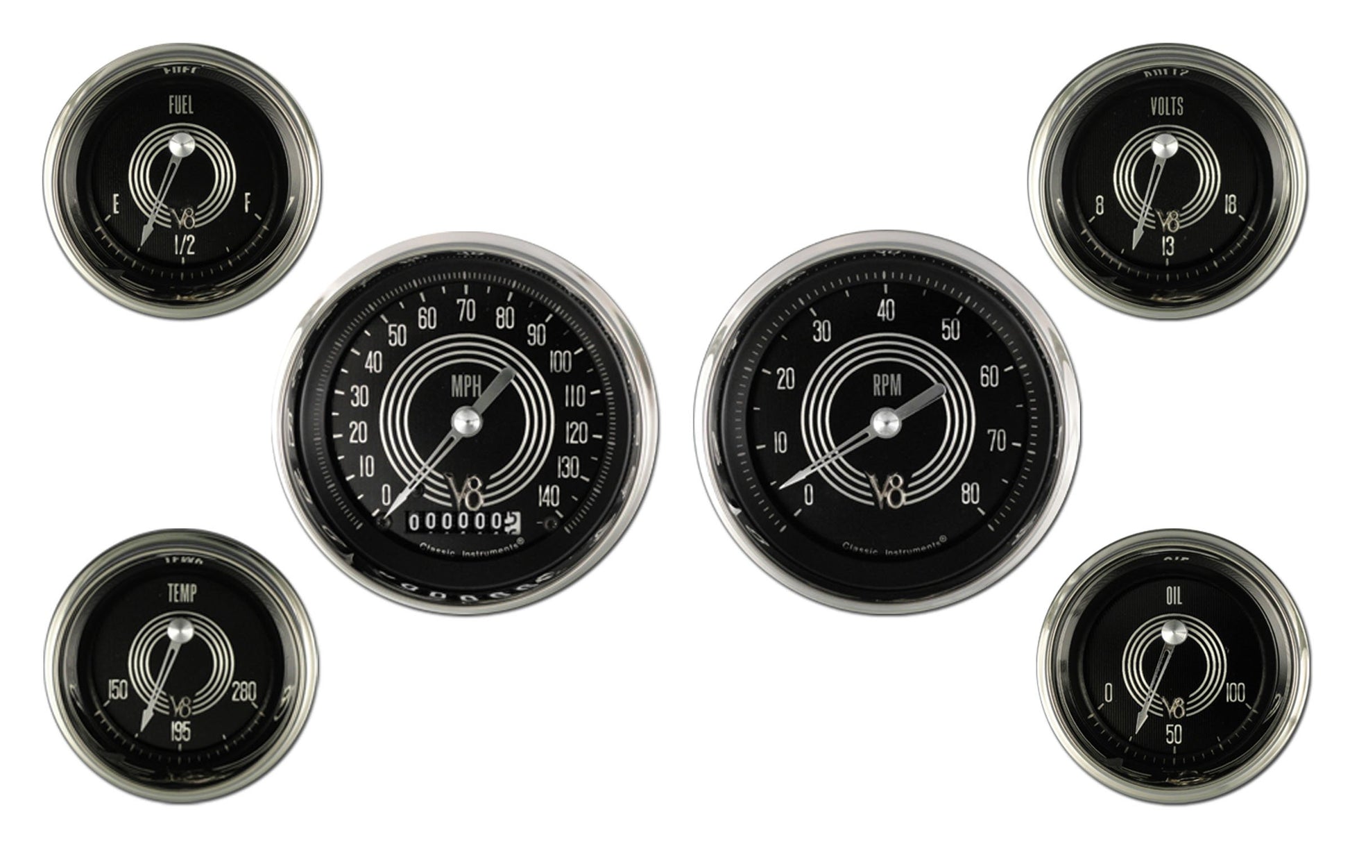 Classic Instruments V8 Speedster Six Gauge Set | Classic Instruments
