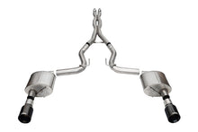 Corsa 24+ Ford MustangGT Xtreme Cat-Back Ex.Sys 3.0in Dual Rear Exit w/4.5in Blk PVD StraightCut Tip