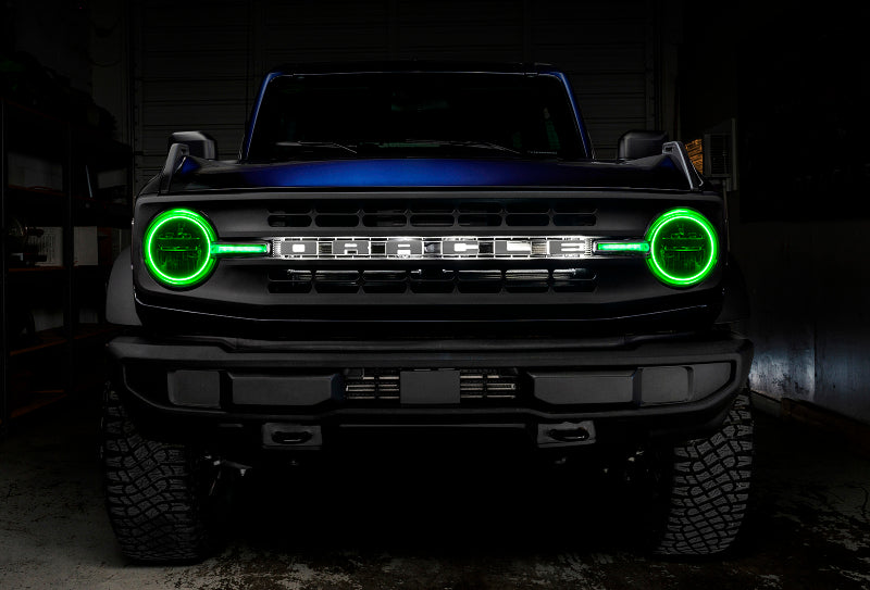 Oracle 21-22 Ford Bronco Headlight Halo Kit w/DRL Bar - Base Headlights -w/RF Cntrl