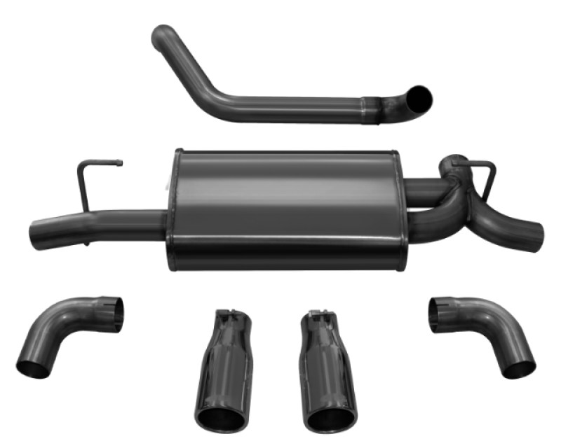 Corsa 2018-2025 Jeep Wrangler JL 2.5in Dual Rear Exit Black Tips Sport Axle-Back Exhaust