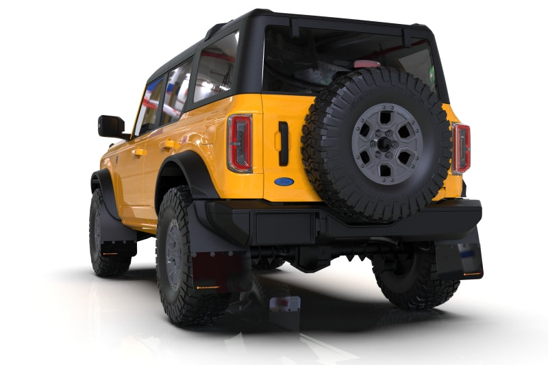Rally Armor 21-25 Ford Bronco (Steel Bmpr + RR - NO Rptr/Sprt) Blk Mud Flap w/Red Logo