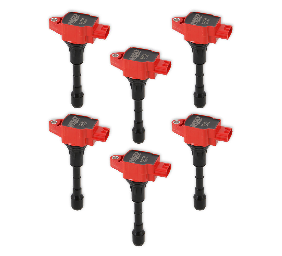 MSD Ignition Coil - Blaster Series - Fits Nissan/Infiniti 3.5L - Red - 6-Pack