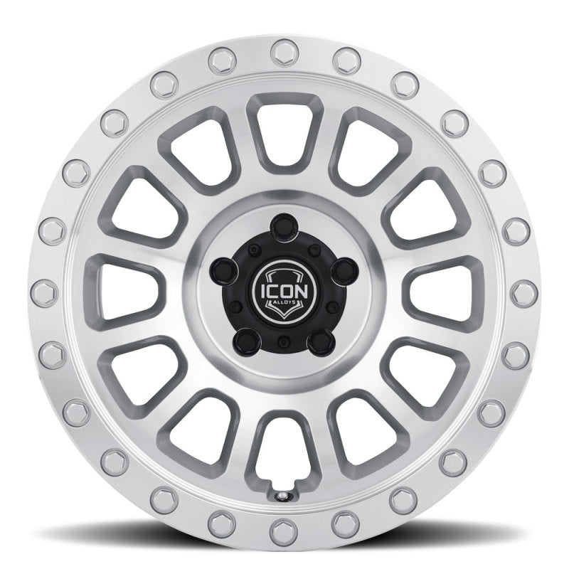 
                      
                        ICON Hulse 17 X 8.5 6 X 5.5 0mm Offset 4.75in BS Silver Machined
                      
                    