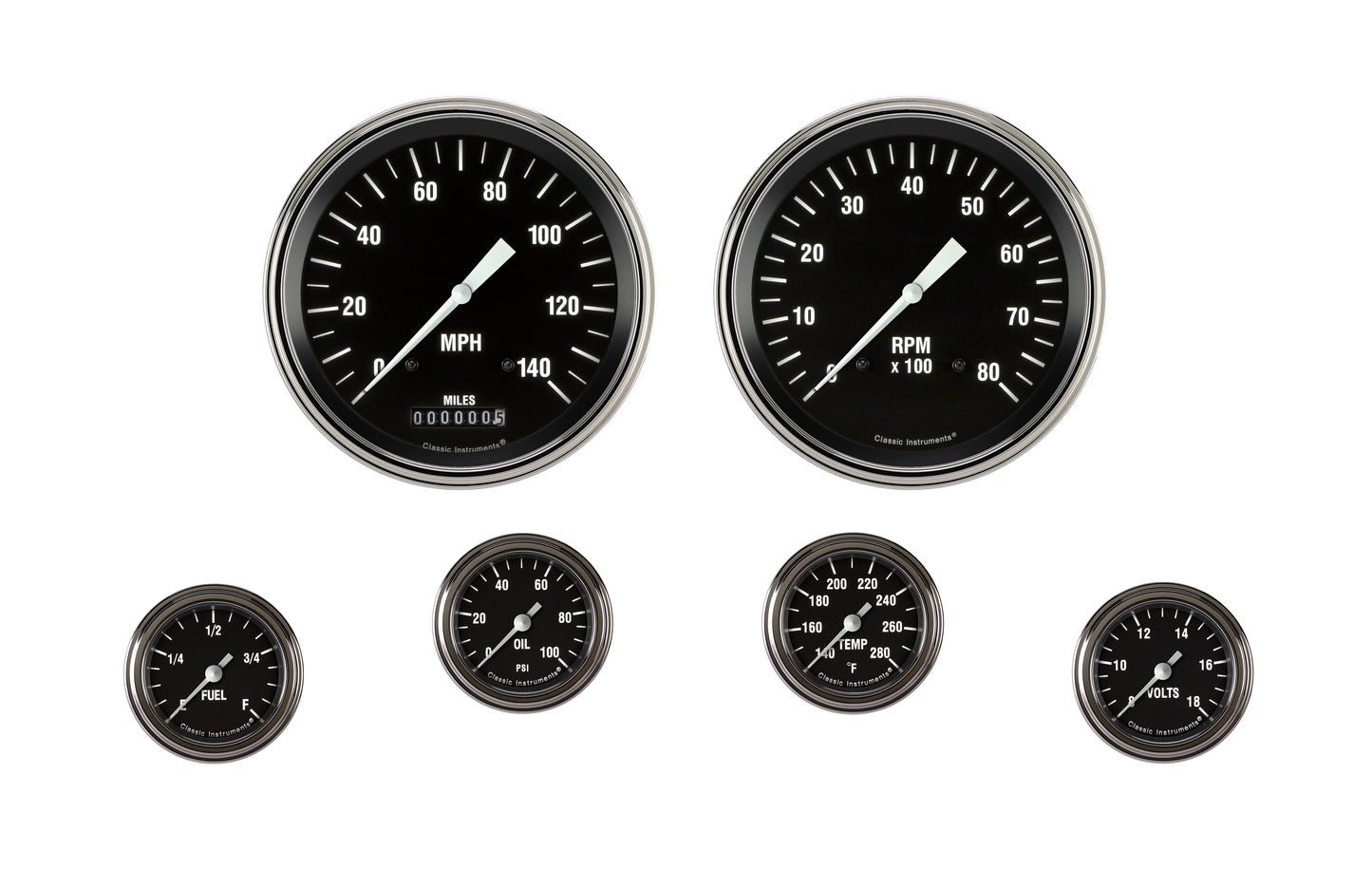 Classic Instruments Hot Rod Six Gauge Set 151 | Classic Instruments