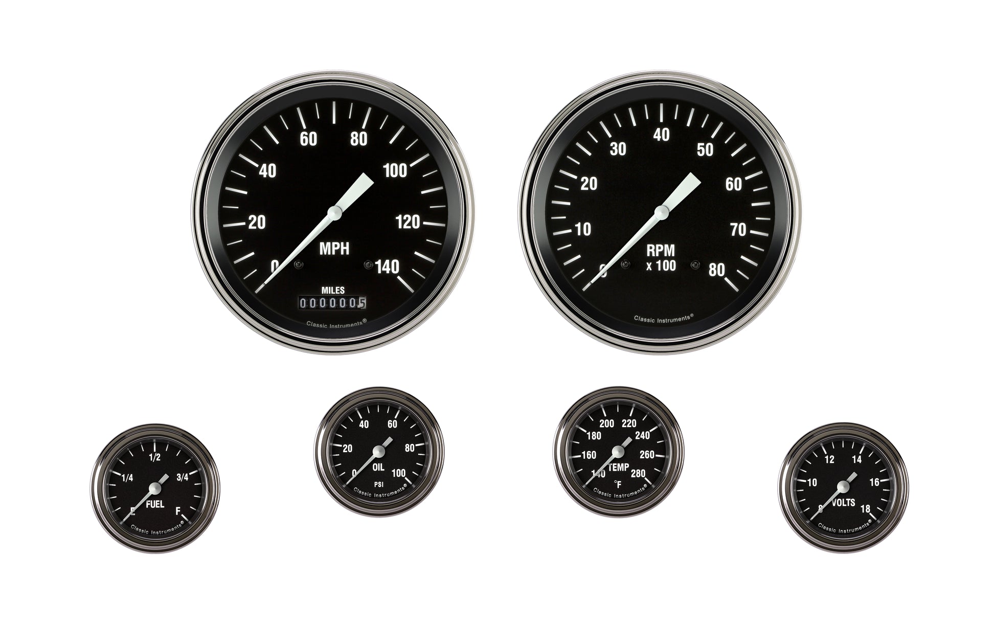 Classic Instruments Hot Rod Six Gauge Set 151 | Classic Instruments