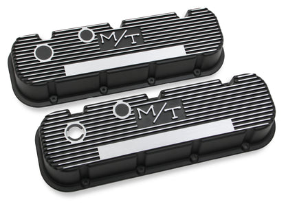 HOLLEY M/T VALVE COVERS - VINTAGE STYLE - FINNED - BBC