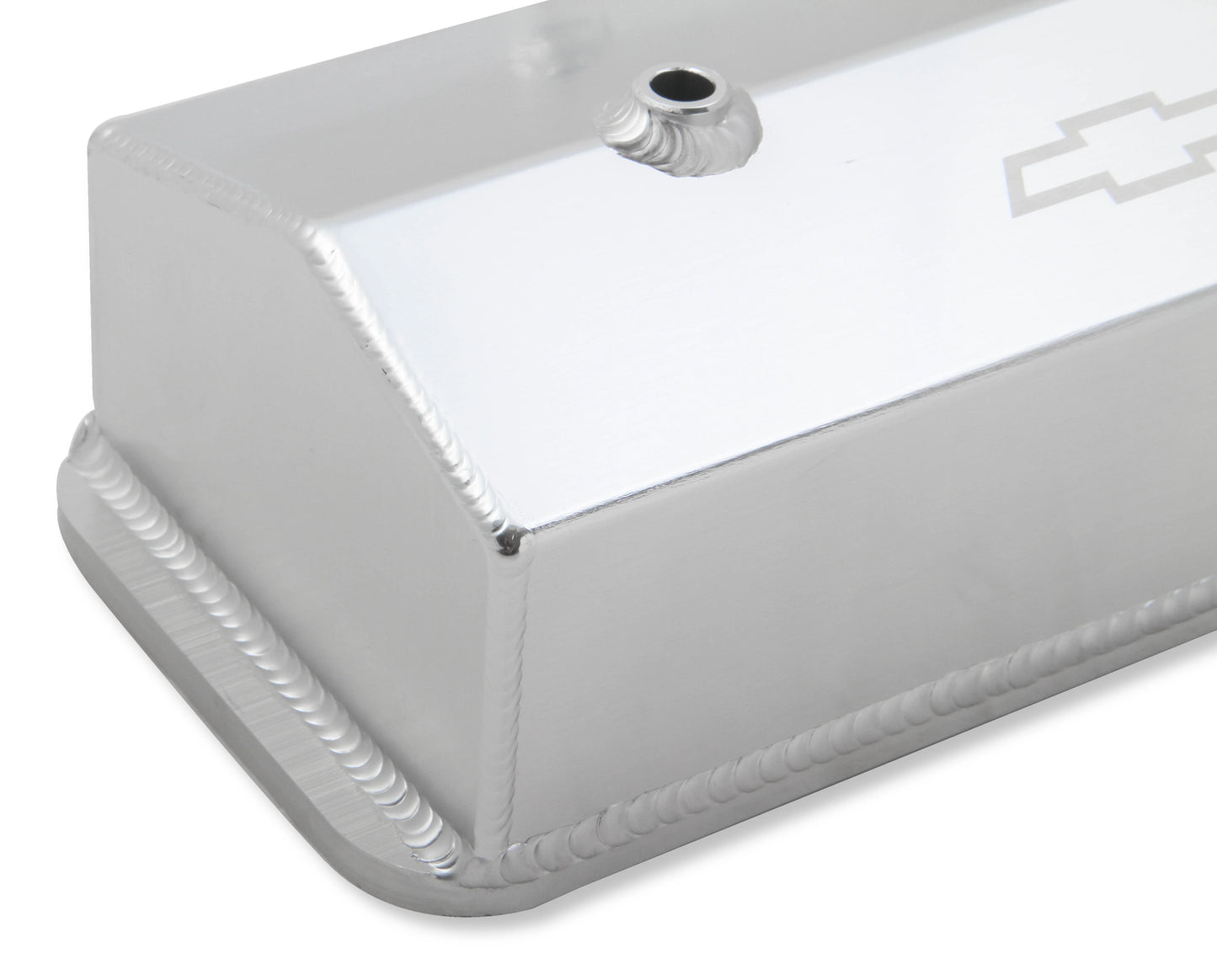HOLLEY GM LICENSED VALVE COVER - TRACK SERIES - SBC - FABRICATED ALUMINUM - CENTER BOLT