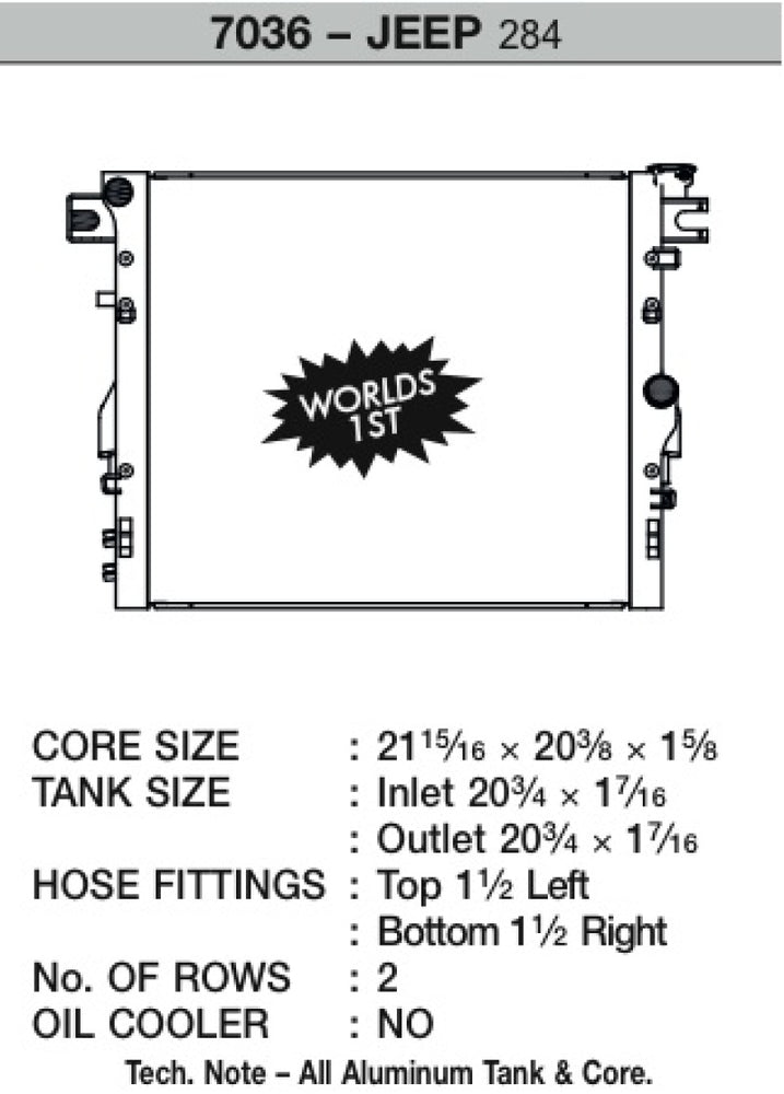
                      
                        CSF 07-18 Jeep Wrangler (JK) Radiator
                      
                    