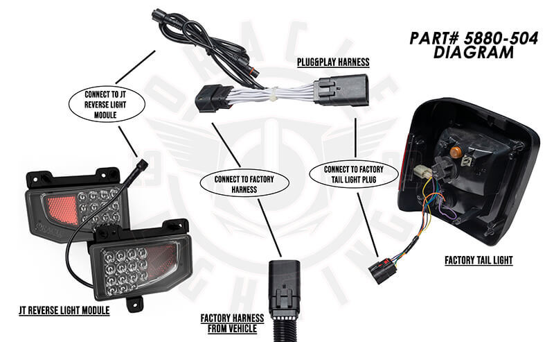 Oracle Jeep Gladiator JT Rear Bumper LED Reverse Lights w/ Plug & Play Harness - 6000K