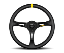 Momo MOD08 Steering Wheel 350 mm -  Black Leather/Black Spokes/1 Stripe