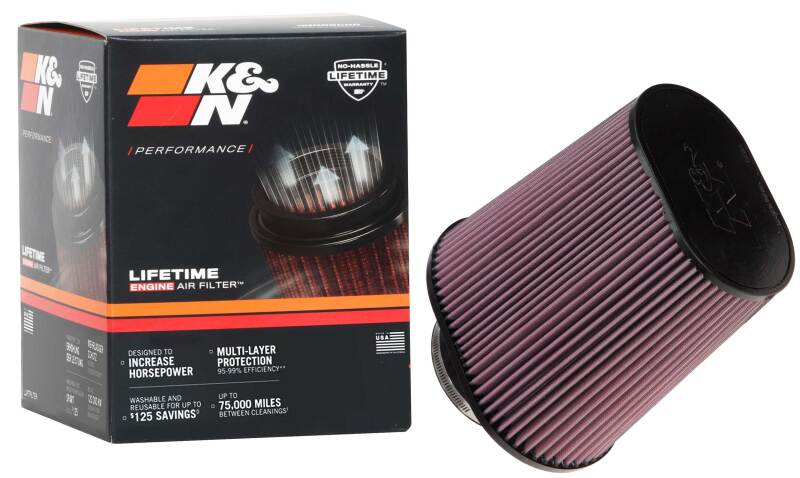 K&N Universal Tapered Filter 4-1/2in Flange, 6-1/4in x 9-1/4in Base, 7in x 4.5in Top, 10in Height