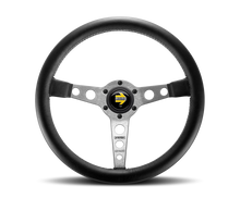Momo Prototipo Steering Wheel 350 mm - Black Leather/Wht Stitch/Brshd Spokes