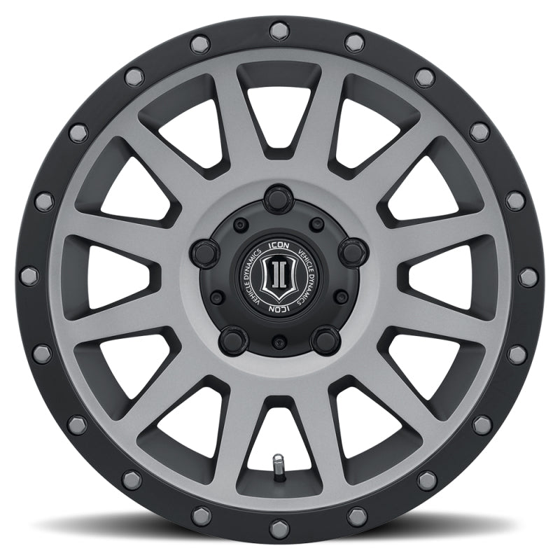 
                      
                        ICON Compression 17x8.5 5x150 25mm Offset 5.75in BS 110.1mm Bore Titanium Wheel
                      
                    