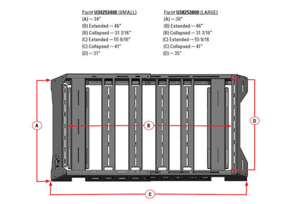 N-Fab Universal Roof Rack (Small 34.25 - 34 Width) - Tex. Black