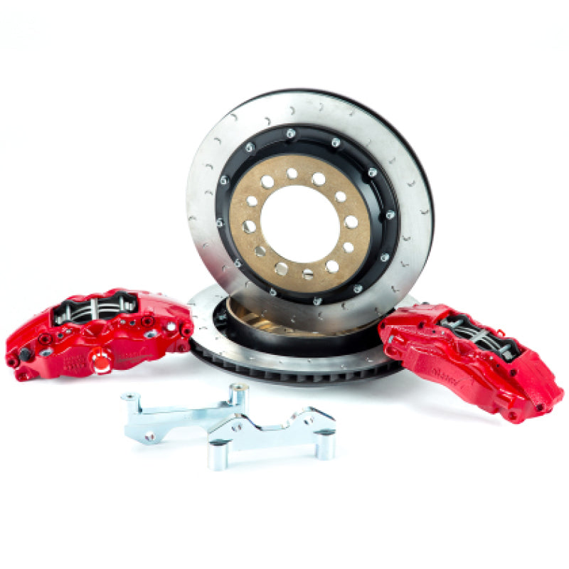 Alcon 2007+ Jeep JK w/ 5x5.5in Hub 355x22mm Rotor 4-Piston Calipers Rear Brake Upgrade Kit - Red