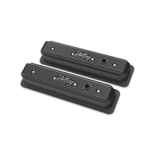 HOLLEY VINTAGE FINNED VALVE COVER - "HOLLEY" SCRIPT - SBC - CENTER BOLT