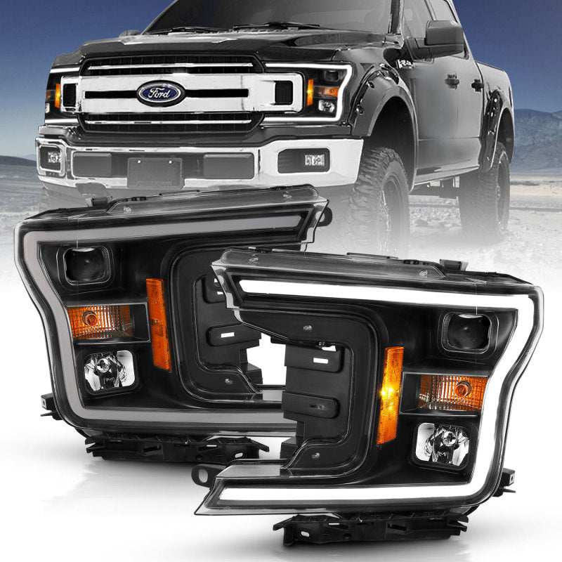 
                      
                        ANZO 2018-2019 Ford F-150 Projector Plank Style H.L. Black Amber (Without Switchback)
                      
                    