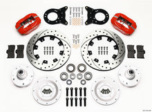 Wilwood Forged Dynalite Front Kit 12.19in Drill Red 1965-1969 Mustang Disc & Drum Spindle