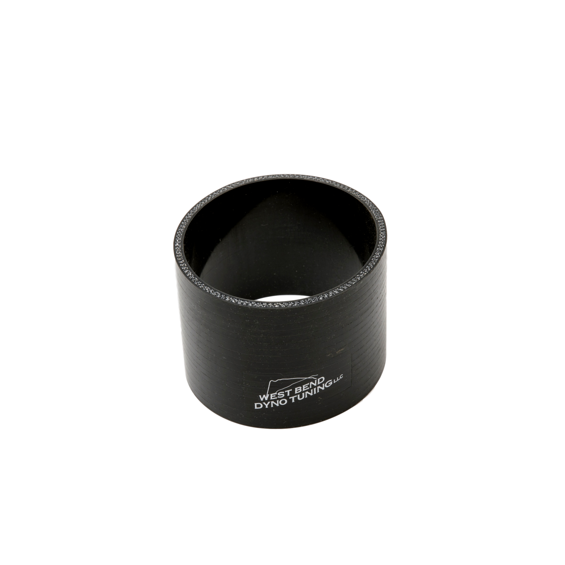 West Bend Dyno Universal Reinforced Silicone Coupler installed on a turbocharged engine, showcasing its robust 4-ply construction.